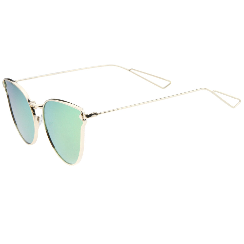 Women's Flat Lens Arrow Temple Cat Eye Sunglasses A804