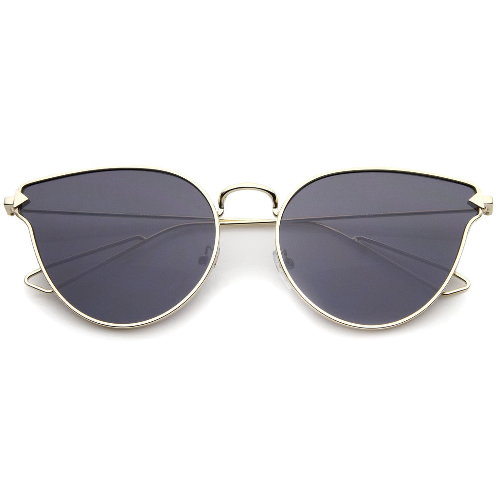 Women's Flat Lens Arrow Temple Cat Eye Sunglasses A804