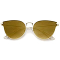 Women's Flat Lens Arrow Temple Cat Eye Sunglasses A804