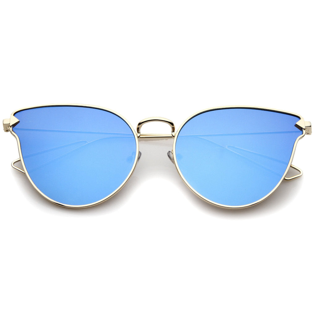 Women's Flat Lens Arrow Temple Cat Eye Sunglasses A804