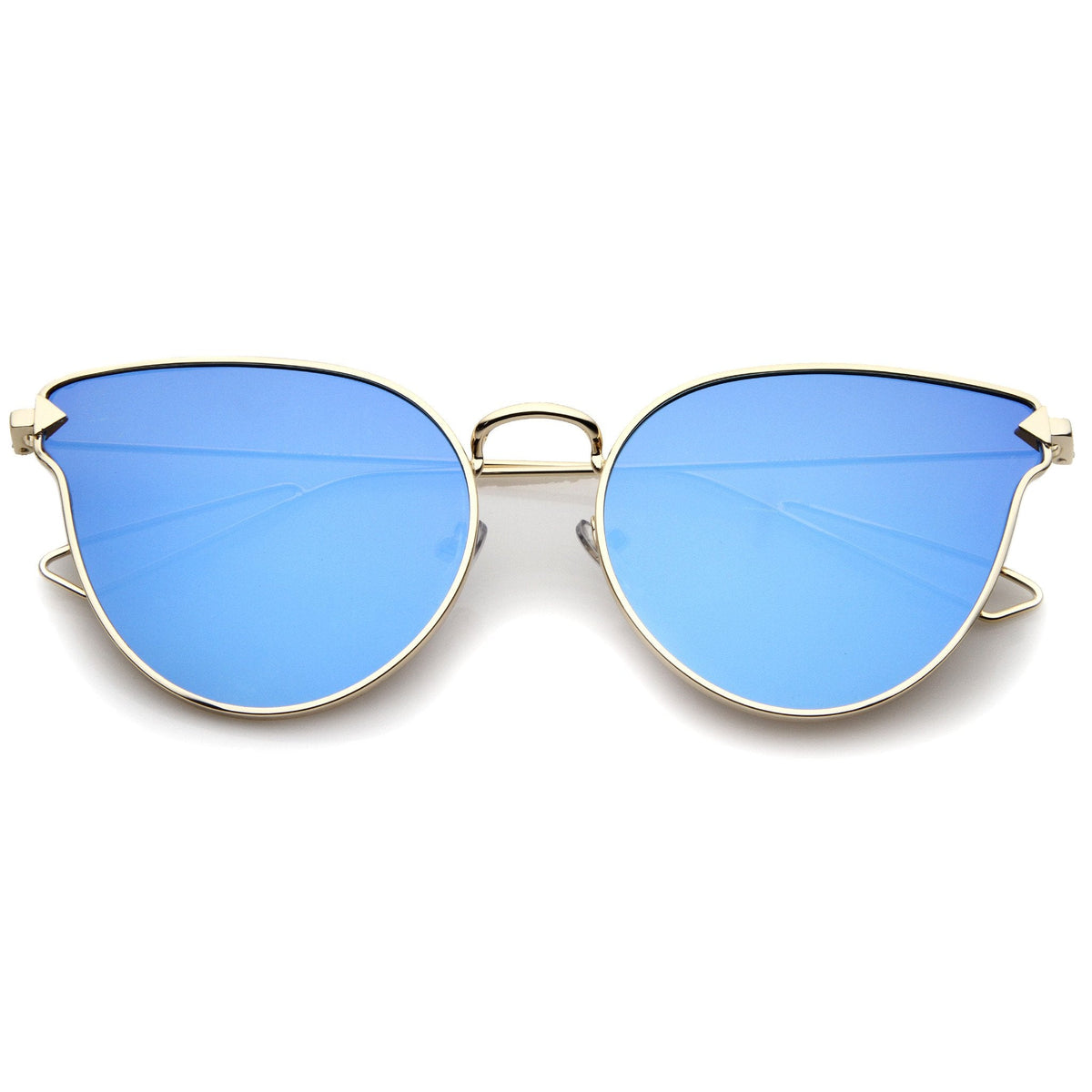 Women's Flat Lens Arrow Temple Cat Eye Sunglasses A804