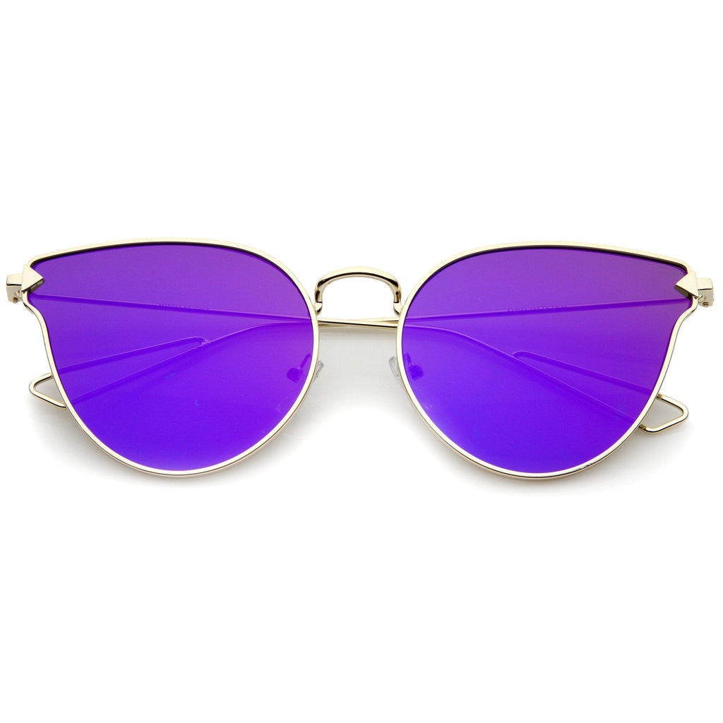 Women's Flat Lens Arrow Temple Cat Eye Sunglasses A804