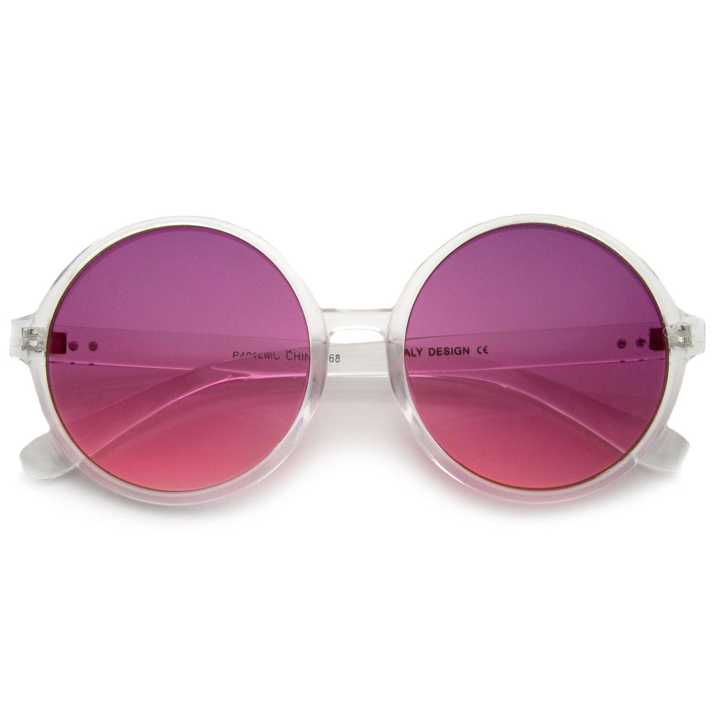 Disco Transparent Color Gradient Lens Round Sunglasses A314
