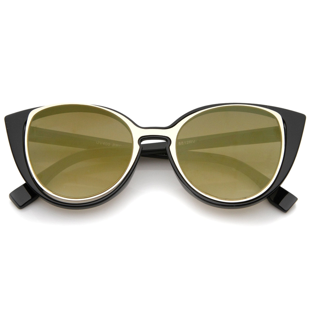 Unique Women's Laser Cut Insert Cay Eye Sunglasses A488