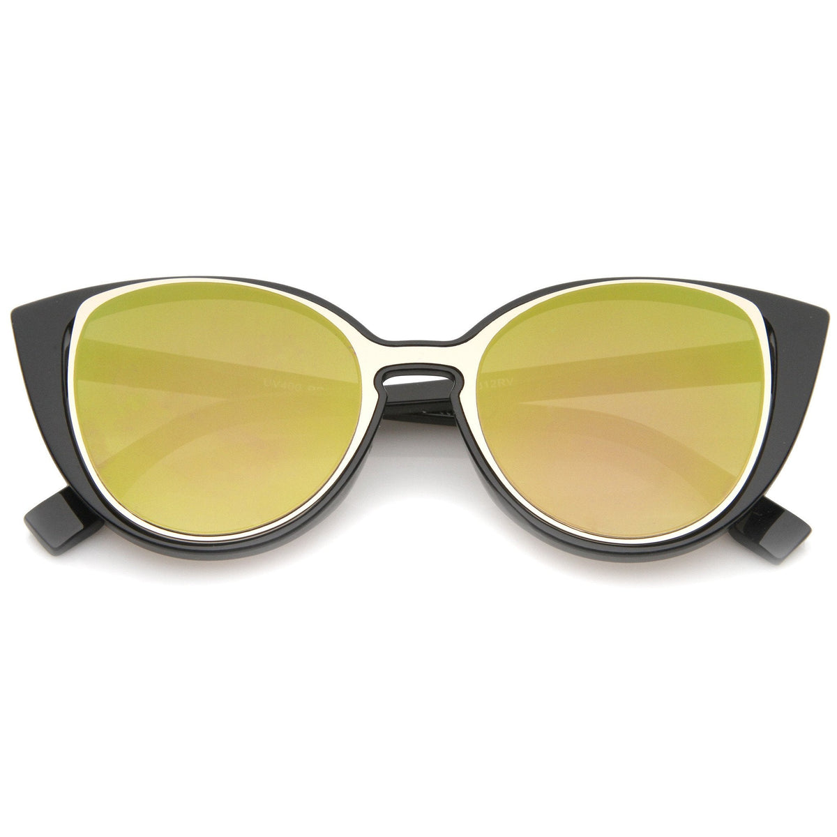 Unique Women's Laser Cut Insert Cay Eye Sunglasses A488
