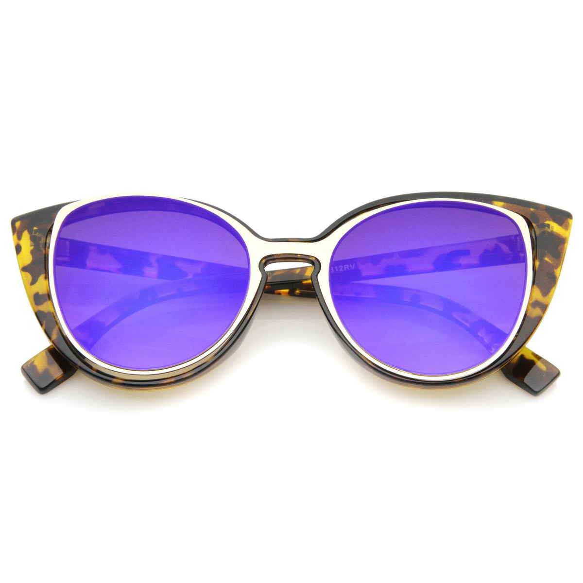 Unique Women's Laser Cut Insert Cay Eye Sunglasses A488