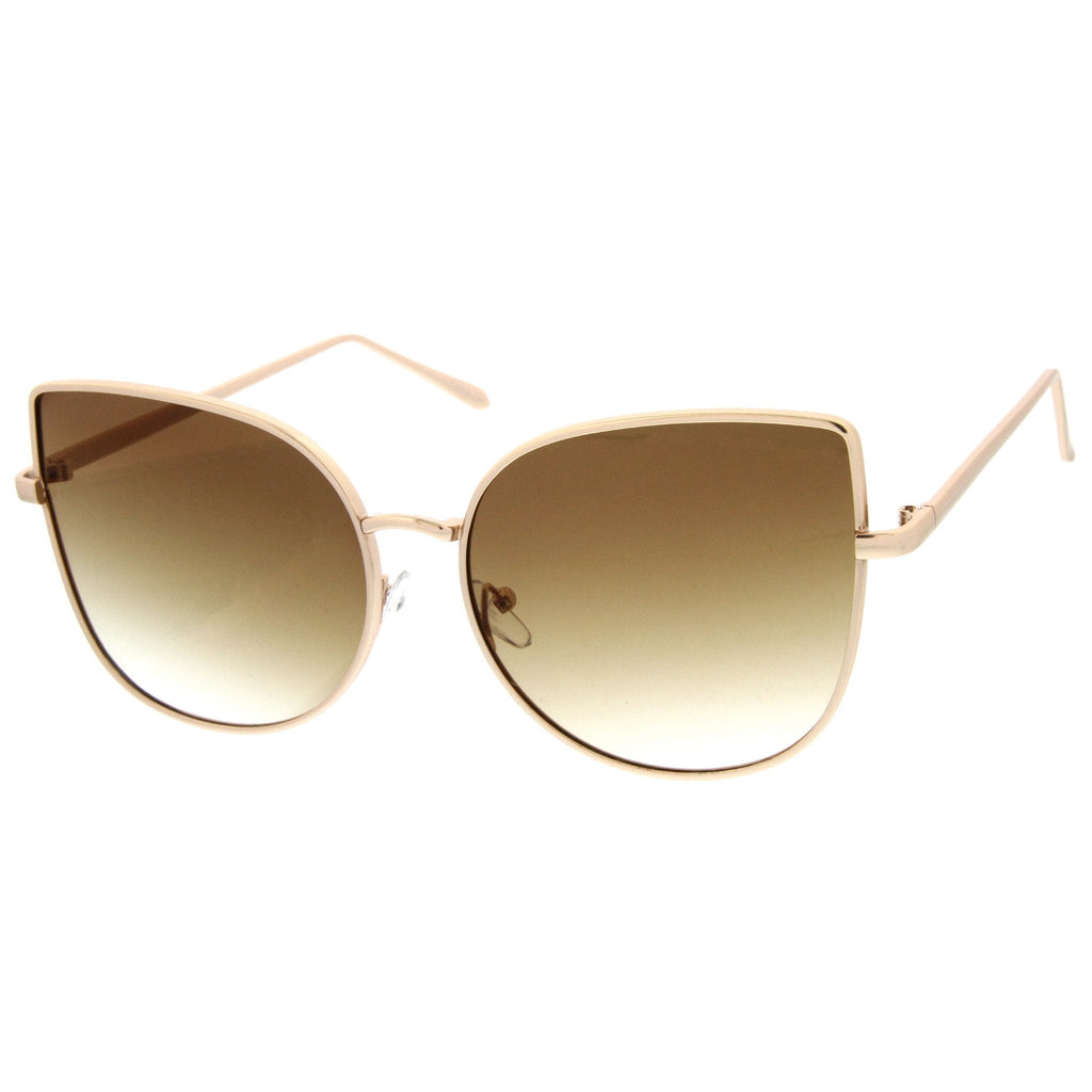 Oversize Indie Flat Gradient Lens Cat Eye Sunglasses A851