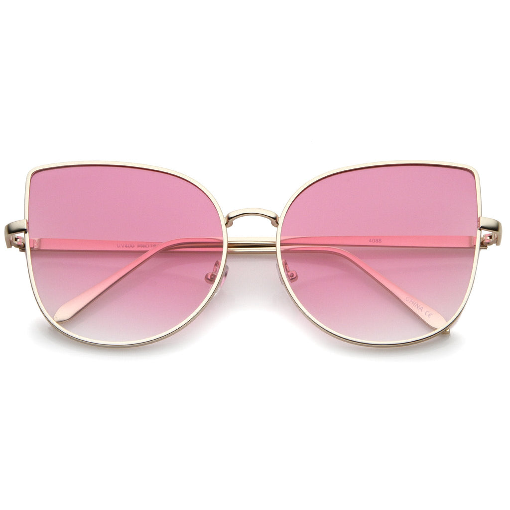 Oversize Indie Flat Gradient Lens Cat Eye Sunglasses A851