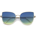 Oversize Gradient Color Flat Lens Cat Eye Sunglasses A853