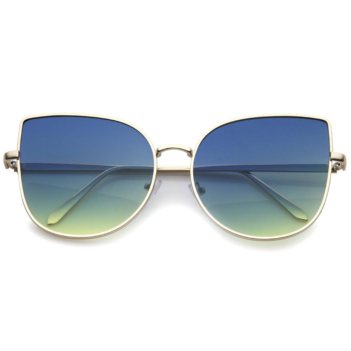 Oversize Gradient Color Flat Lens Cat Eye Sunglasses A853
