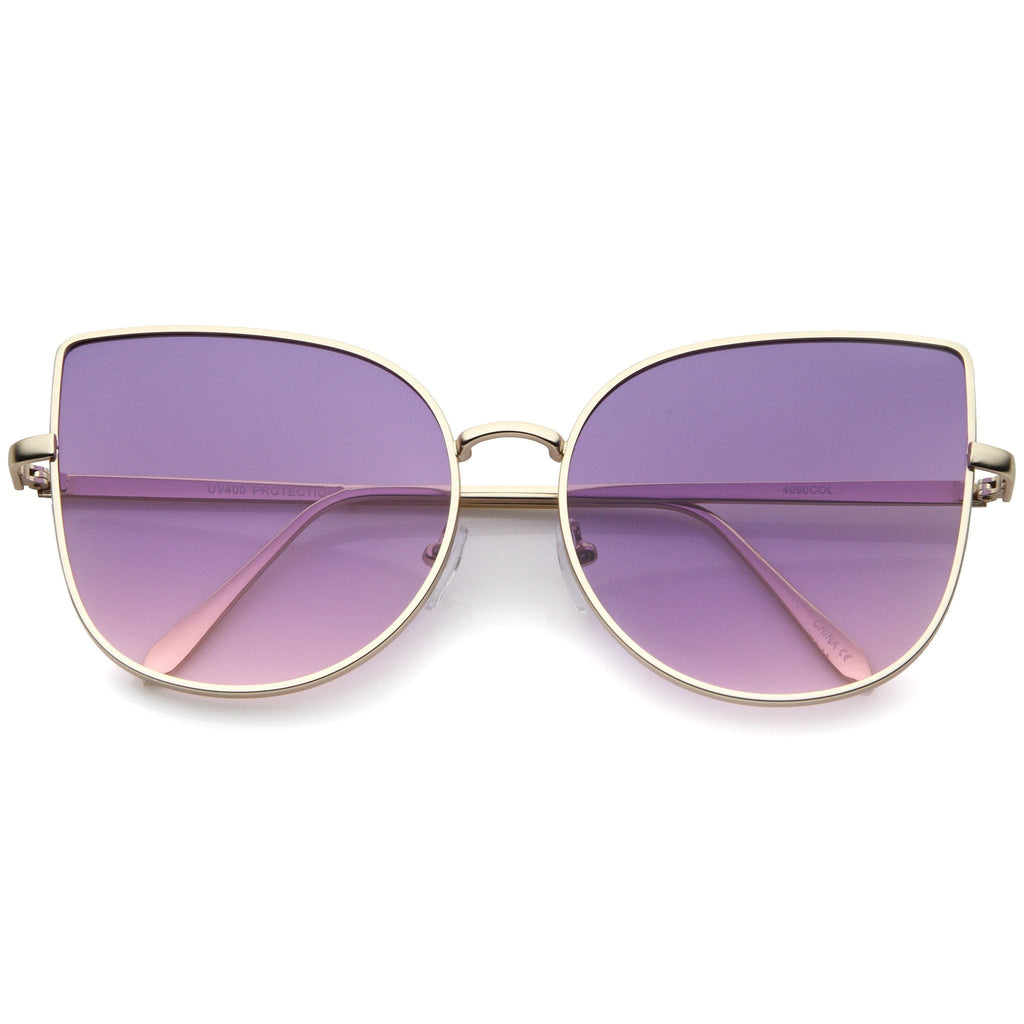 Oversize Gradient Color Flat Lens Cat Eye Sunglasses A853