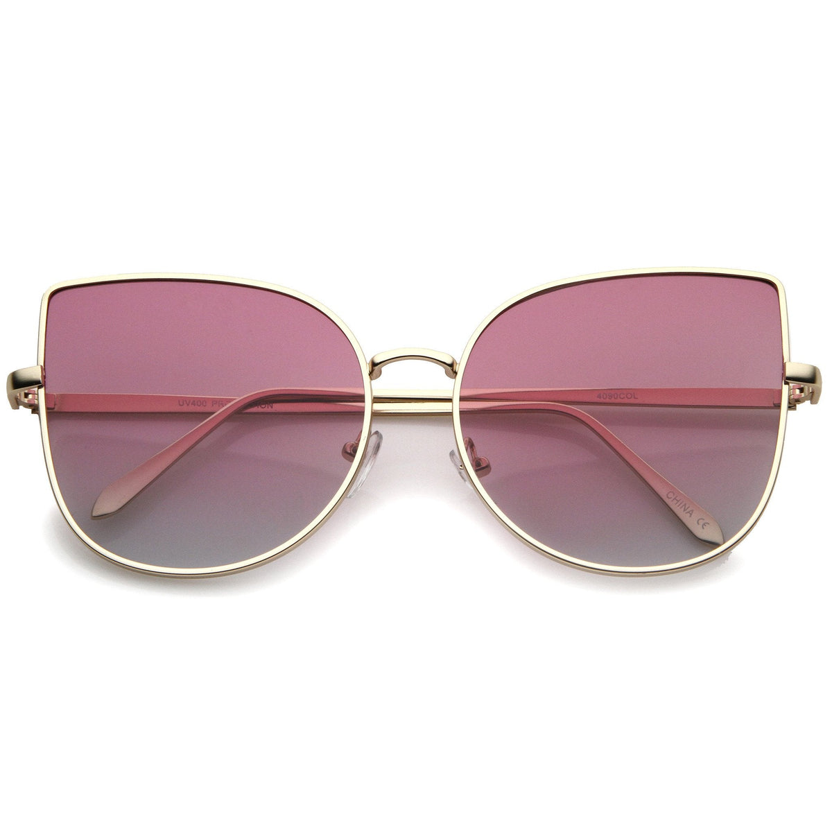 Oversize Gradient Color Flat Lens Cat Eye Sunglasses A853