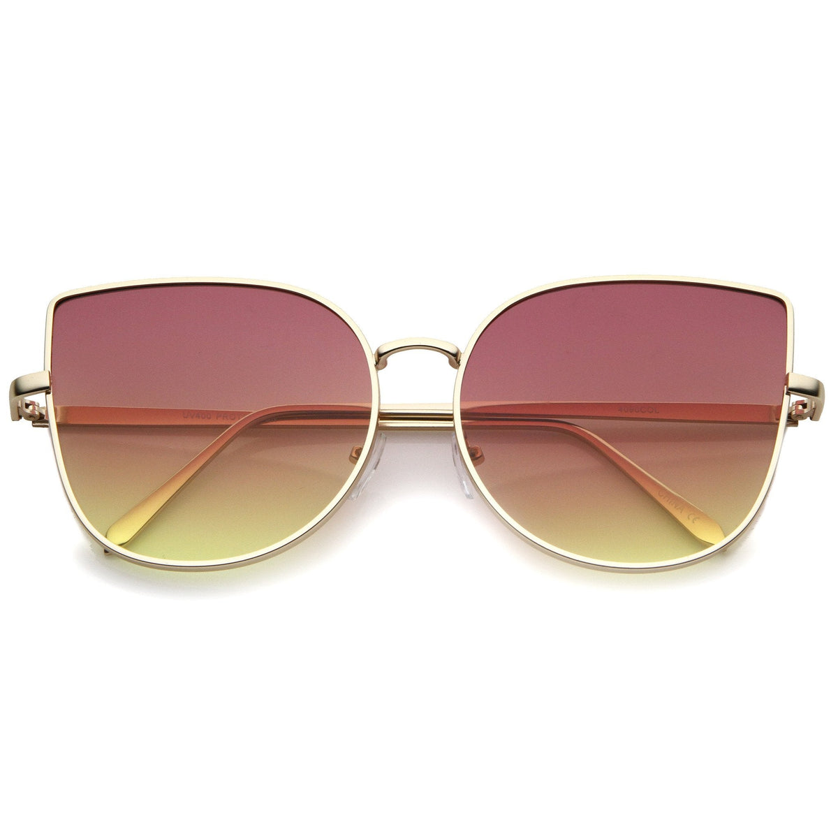 Oversize Gradient Color Flat Lens Cat Eye Sunglasses A853