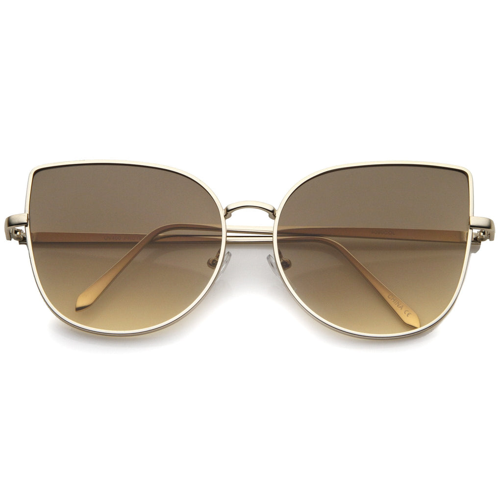 Oversize Gradient Color Flat Lens Cat Eye Sunglasses A853