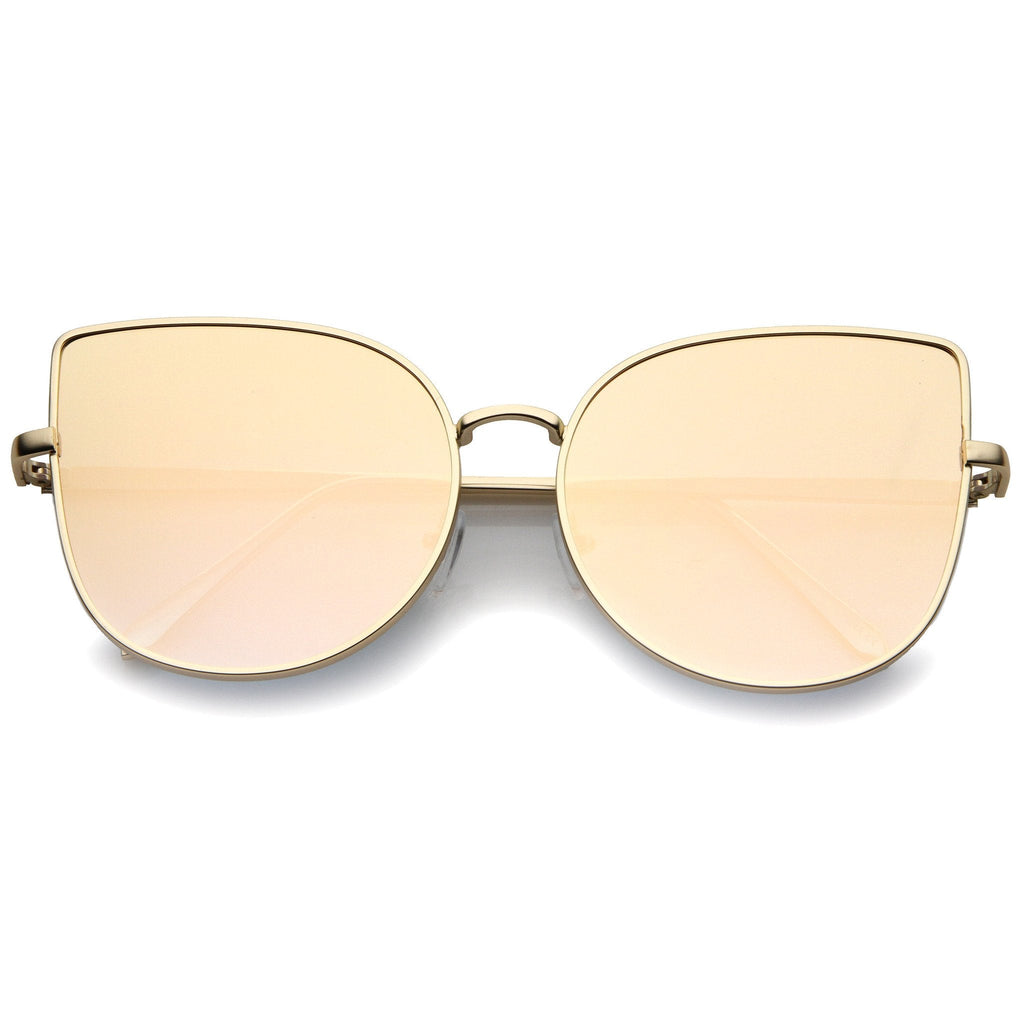 Oversize Modern Flat Mirror Lens Fat Eye Sunglasses A852