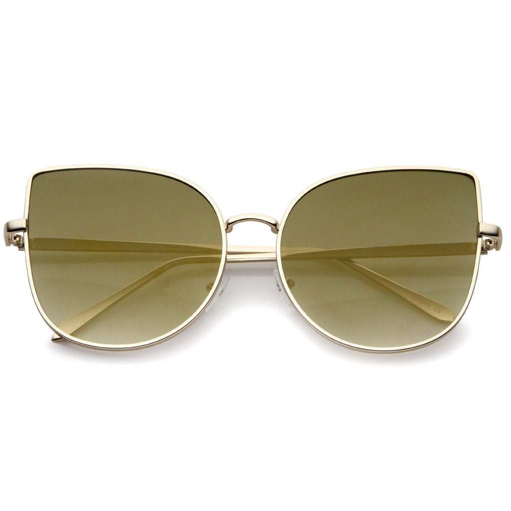 Oversize Modern Flat Mirror Lens Fat Eye Sunglasses A852