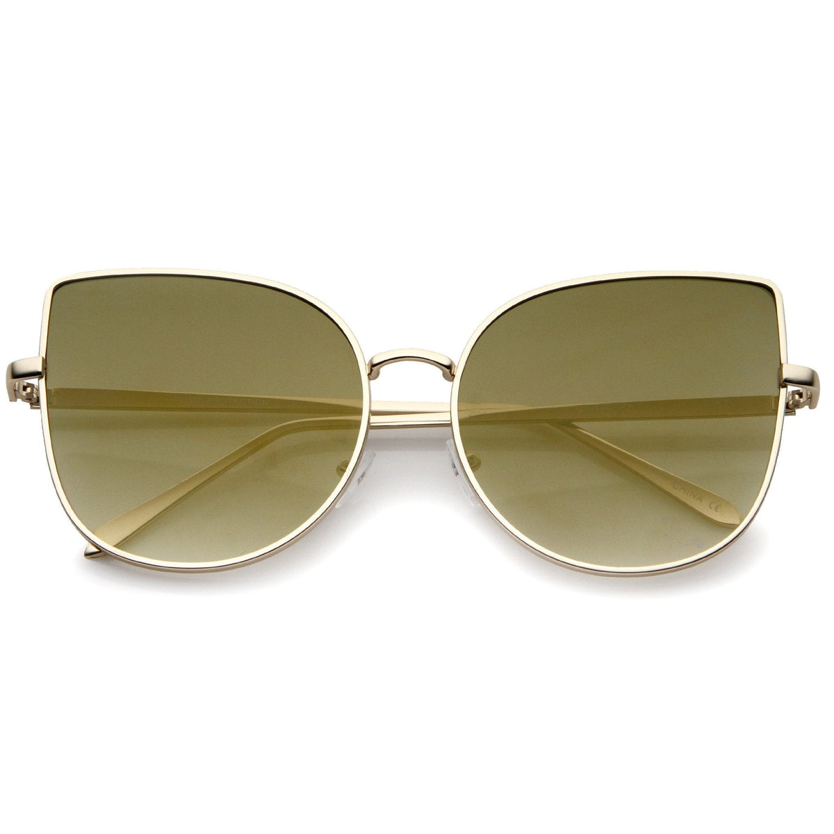 Oversize Modern Flat Mirror Lens Fat Eye Sunglasses A852