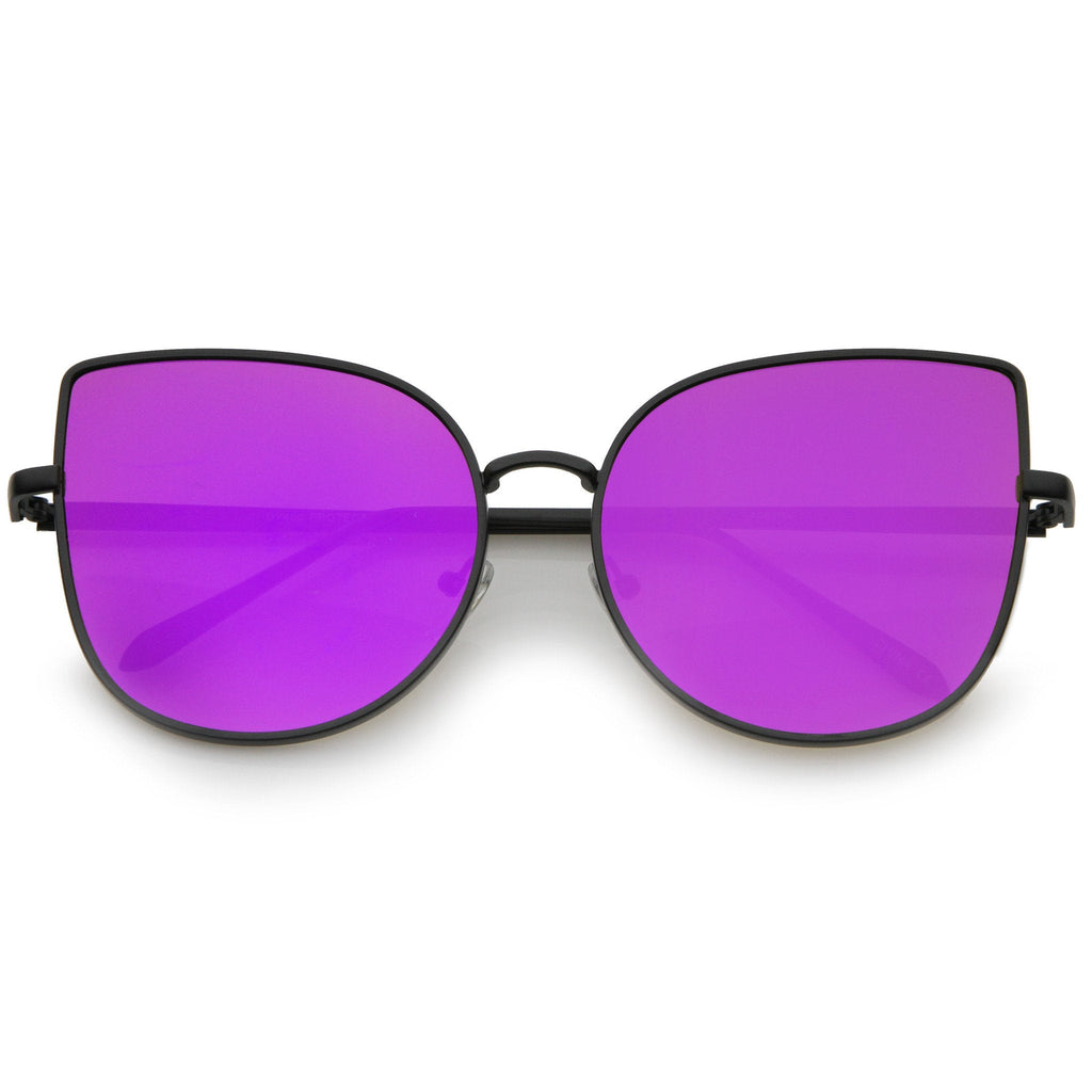 Oversize Modern Flat Mirror Lens Fat Eye Sunglasses A852