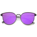 Modern Flat Mirror Lens Horned Rim Sunglasses A854