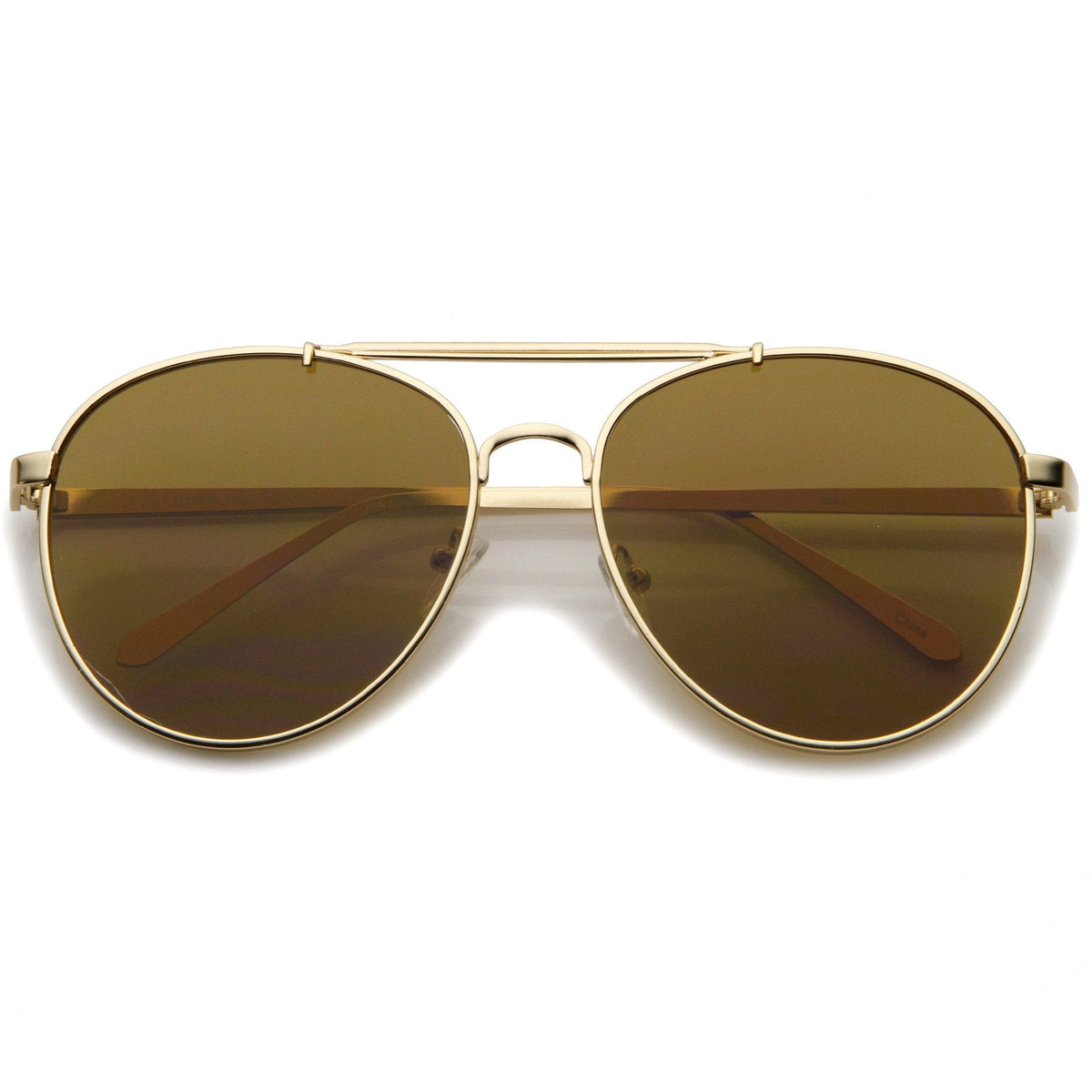 Oversize Deep Inset Metal Aviator Sunglasses A256
