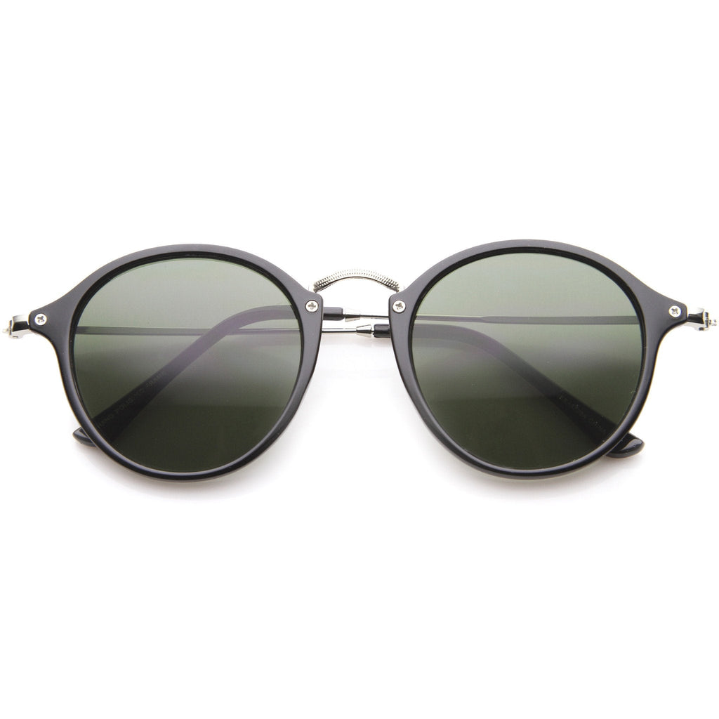 Vintage Dapper Horned Rim Round Sunglasses A195