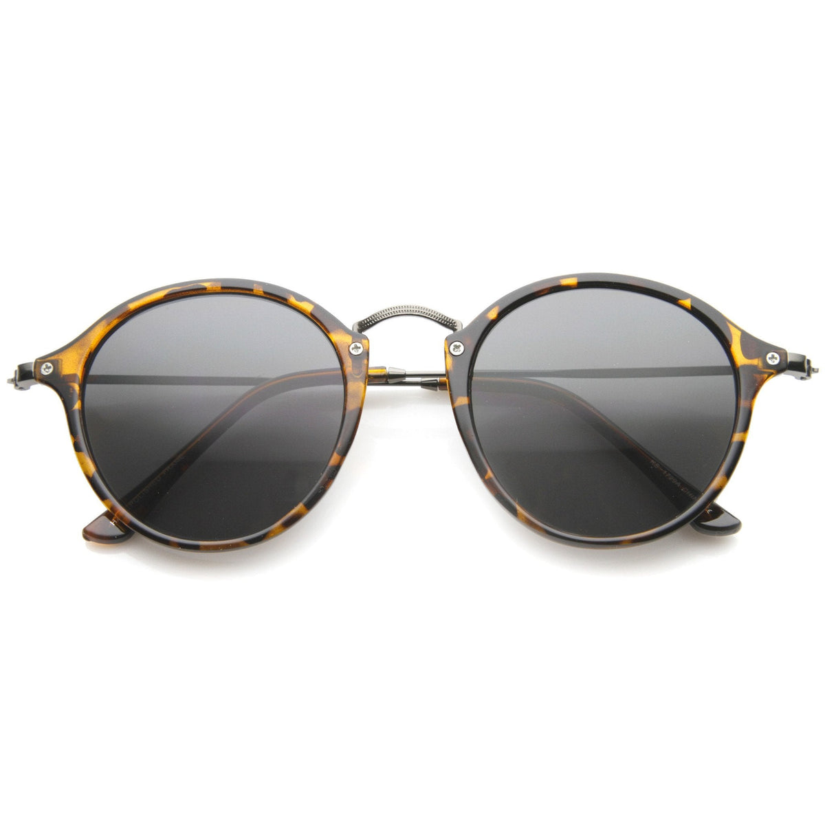 Vintage Dapper Horned Rim Round Sunglasses A195
