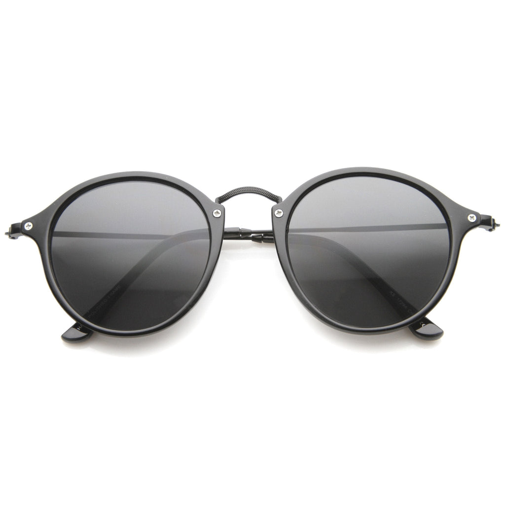 Vintage Dapper Horned Rim Round Sunglasses A195