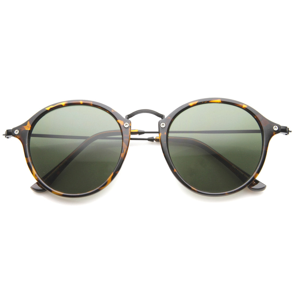Vintage Dapper Horned Rim Round Sunglasses A195
