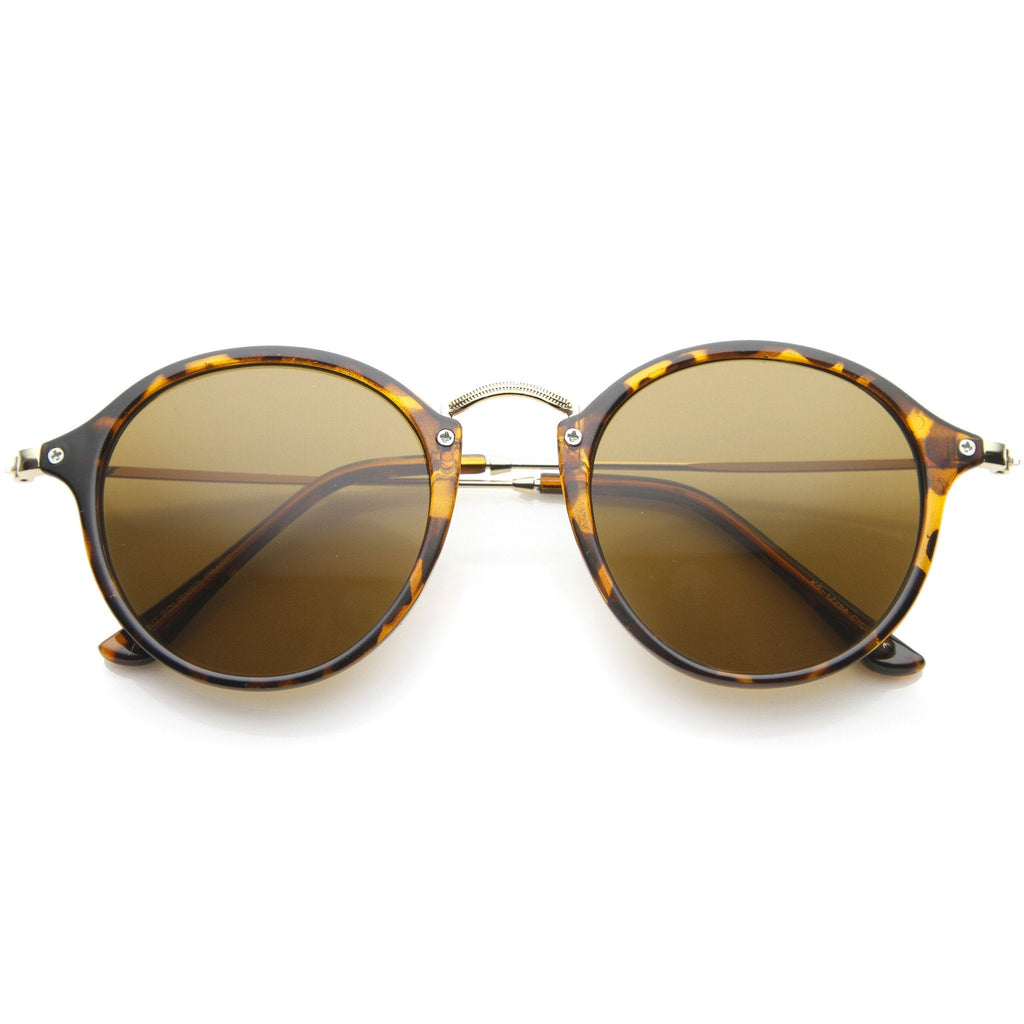 Vintage Dapper Horned Rim Round Sunglasses A195