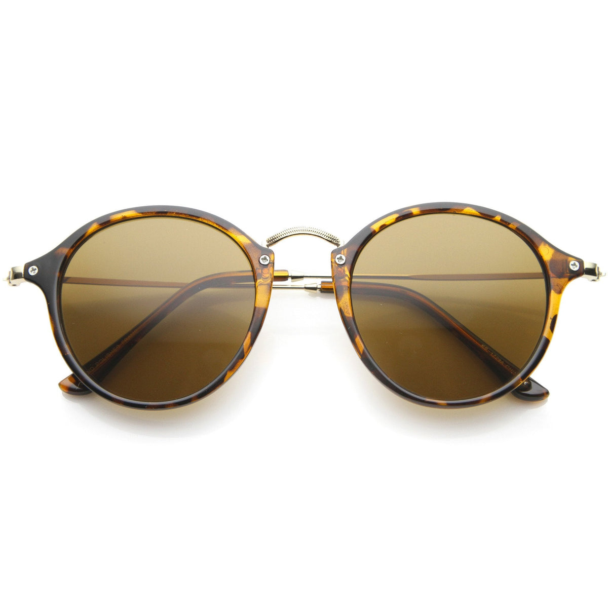 Vintage Dapper Horned Rim Round Sunglasses A195