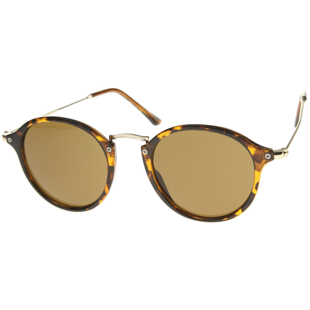 Vintage Dapper Horned Rim Round Sunglasses A195