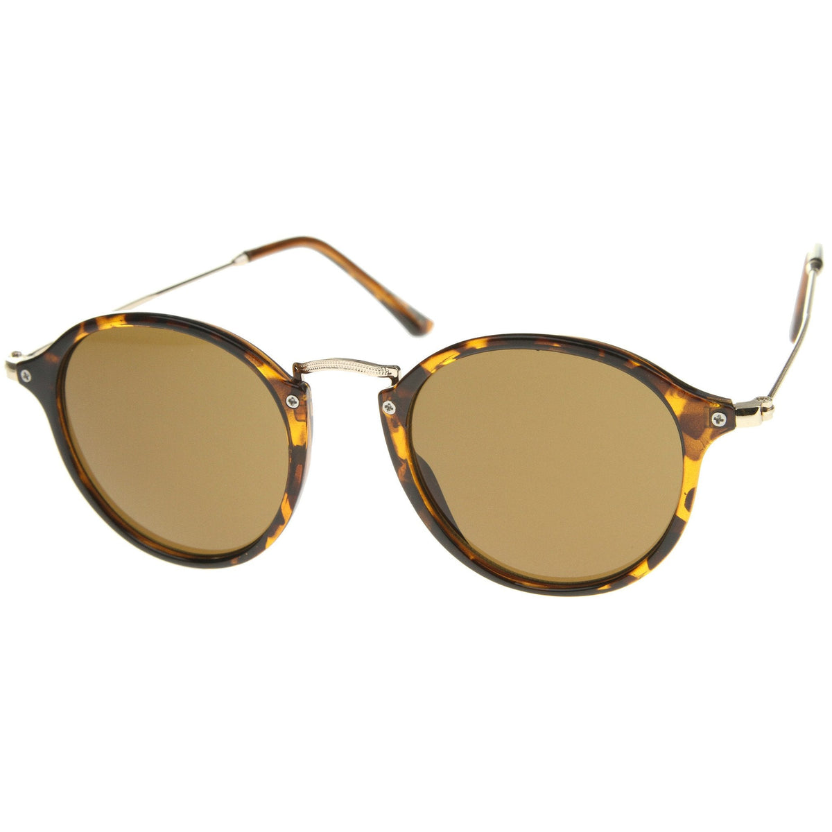 Vintage Dapper Horned Rim Round Sunglasses A195
