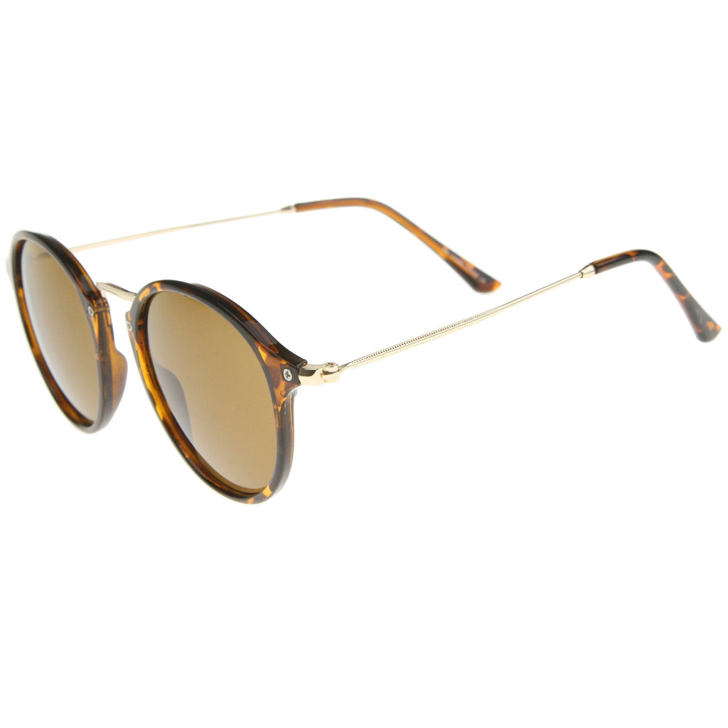Vintage Dapper Horned Rim Round Sunglasses A195