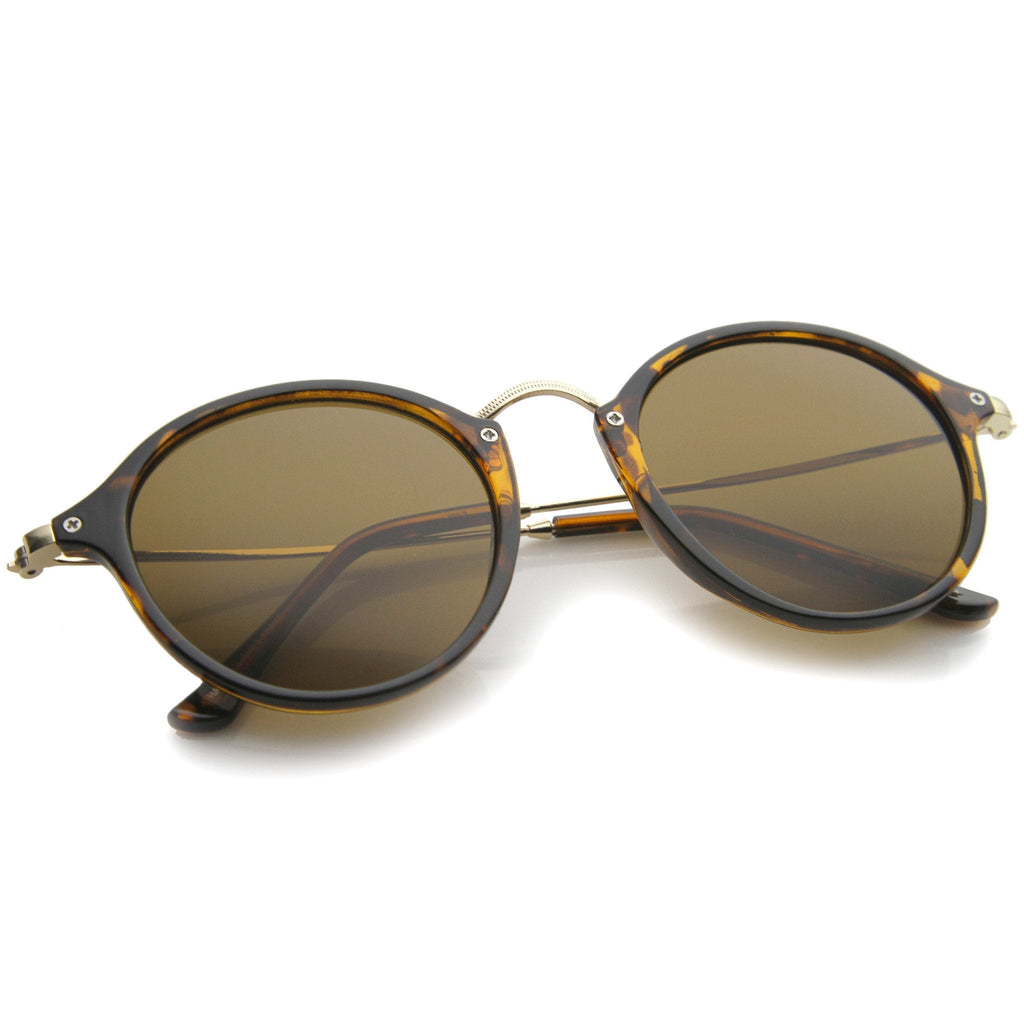 Vintage Dapper Horned Rim Round Sunglasses A195