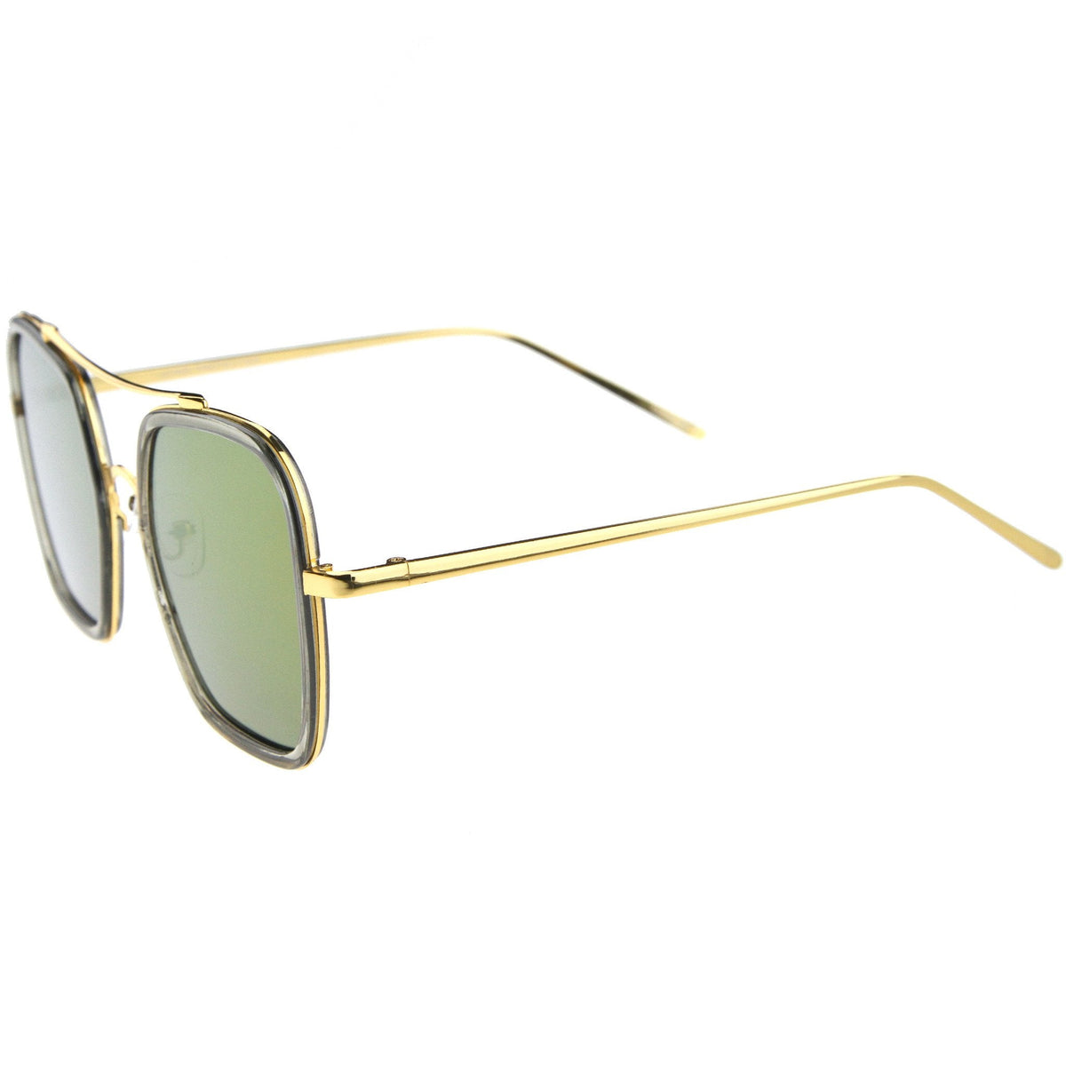 Modern Square Mirrored Flat Lens Sunglasses A500