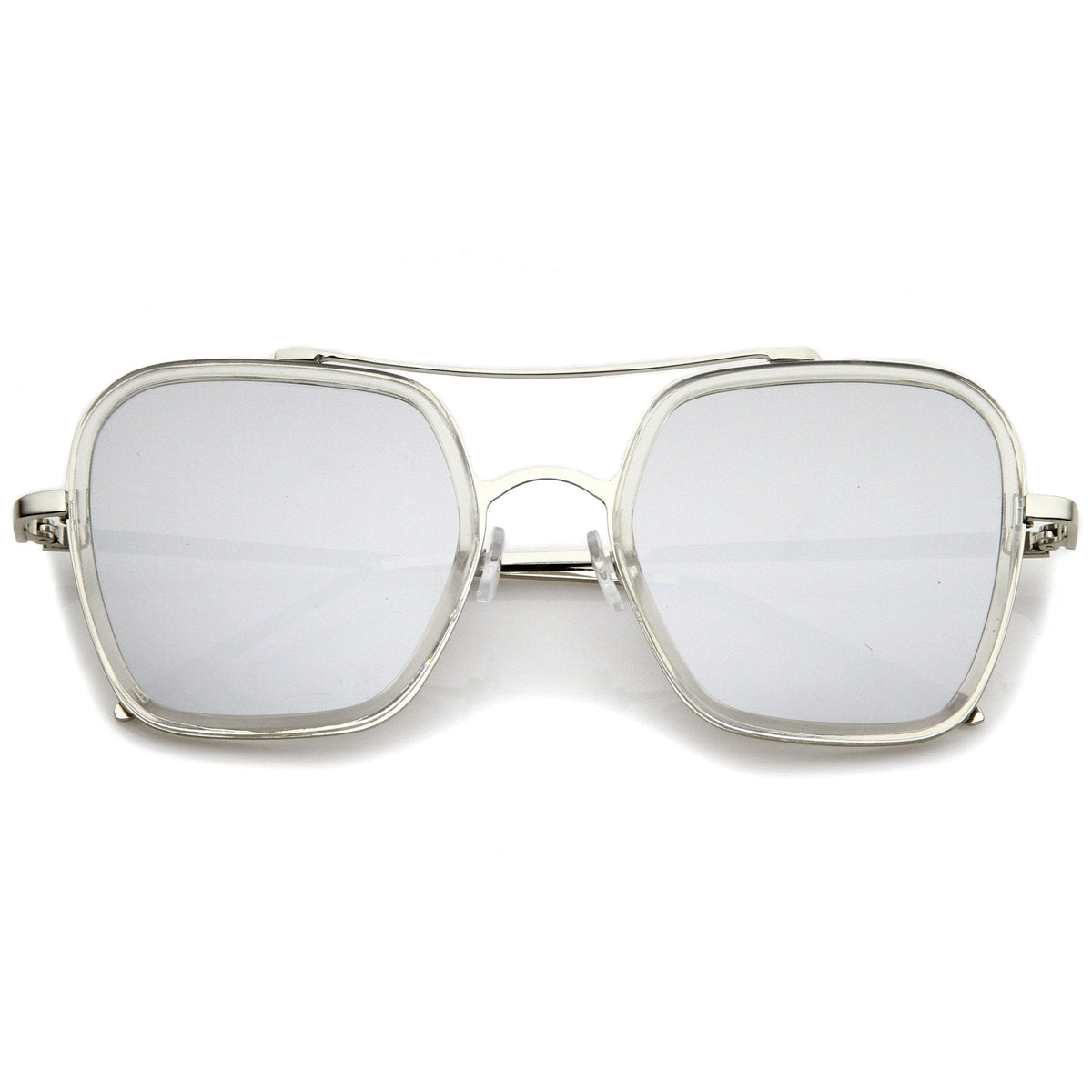 Modern Square Mirrored Flat Lens Sunglasses A500