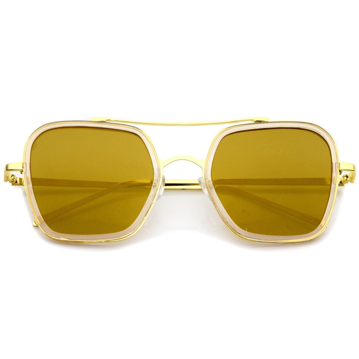 Modern Square Mirrored Flat Lens Sunglasses A500
