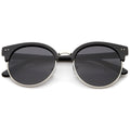 Women's Indie Cat Eye Half Frame Round Sunglasses A407