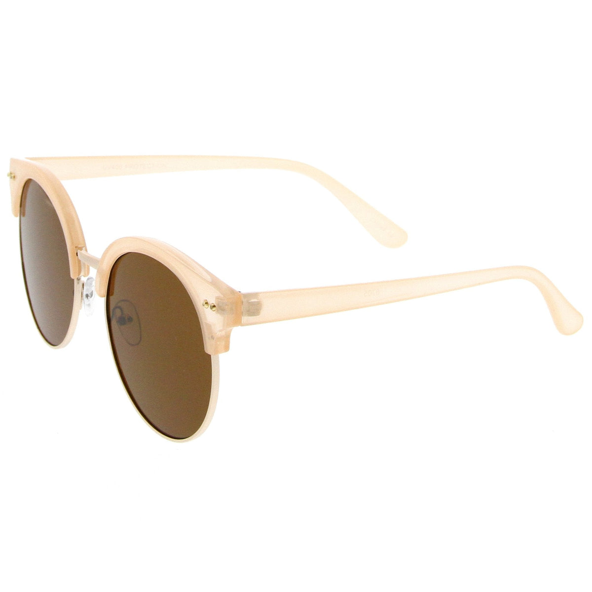 Women's Indie Cat Eye Half Frame Round Sunglasses A407