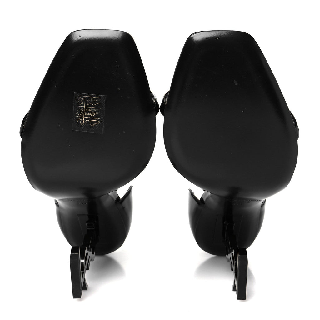Patent Calfskin Opyum 110 Sandals 40 Black