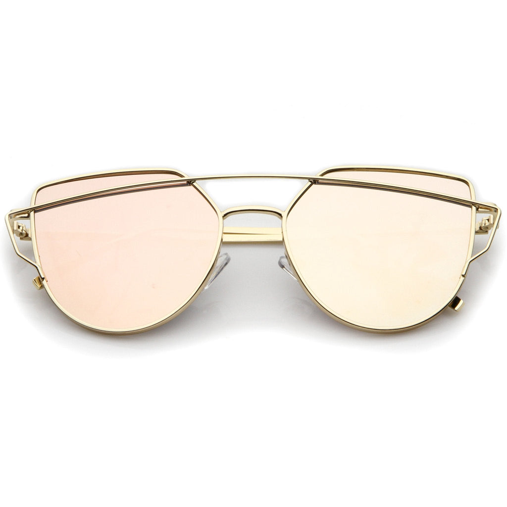 Women's Retro Modern Flat Mirror Lens Sunglasses A898