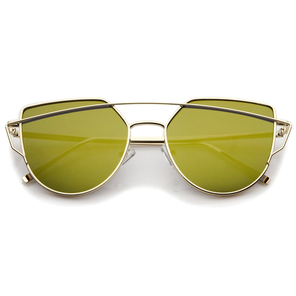 Women's Retro Modern Flat Mirror Lens Sunglasses A898