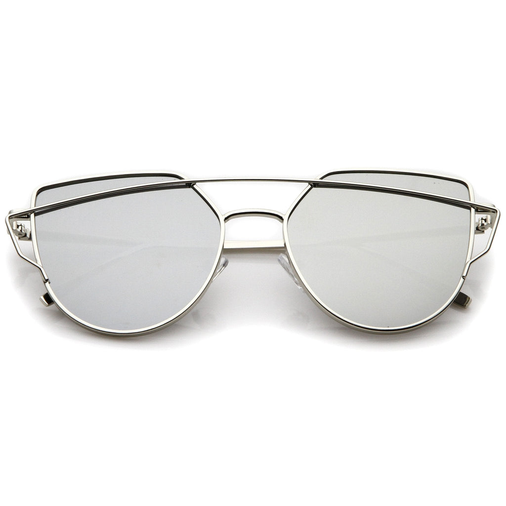 Women's Retro Modern Flat Mirror Lens Sunglasses A898