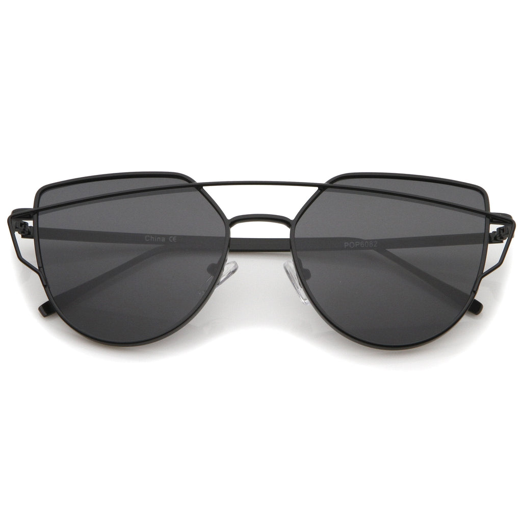 Women's Retro Modern Flat Mirror Lens Sunglasses A898