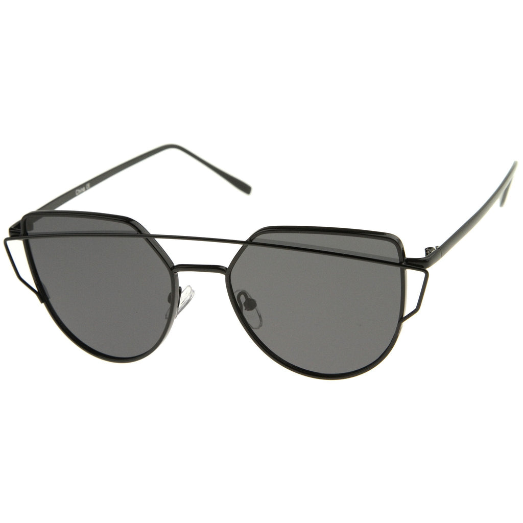 Women's Retro Modern Flat Mirror Lens Sunglasses A898