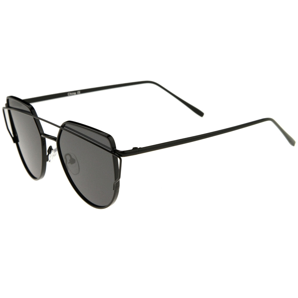 Women's Retro Modern Flat Mirror Lens Sunglasses A898