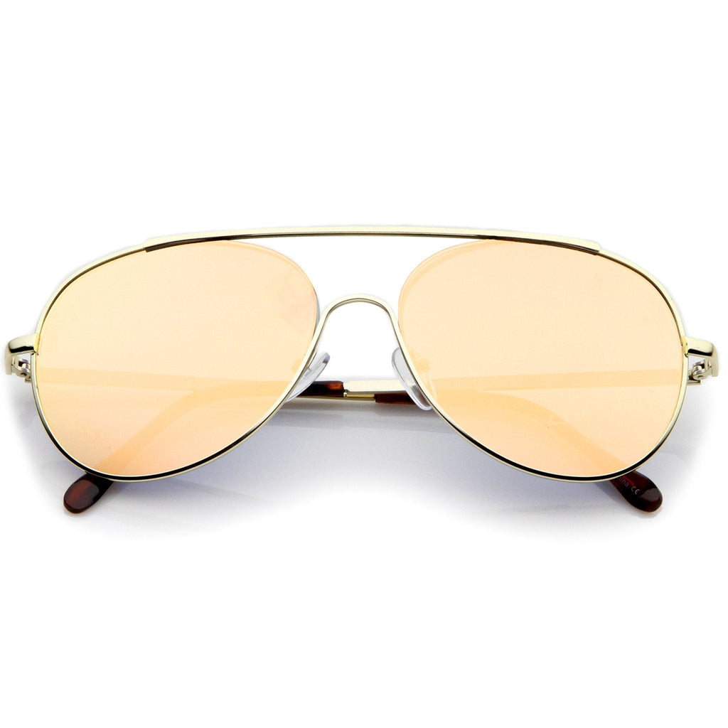 Modern Center Focus Mirror Lens Aviator Sunglasses A511