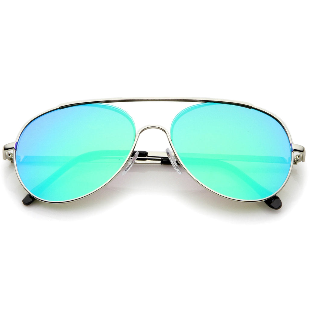 Modern Center Focus Mirror Lens Aviator Sunglasses A511