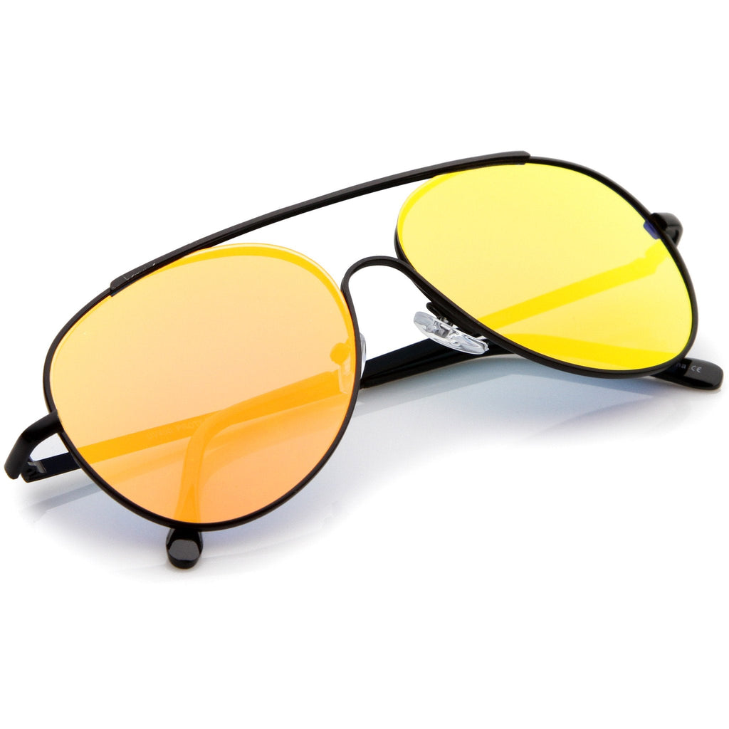 Modern Center Focus Mirror Lens Aviator Sunglasses A511