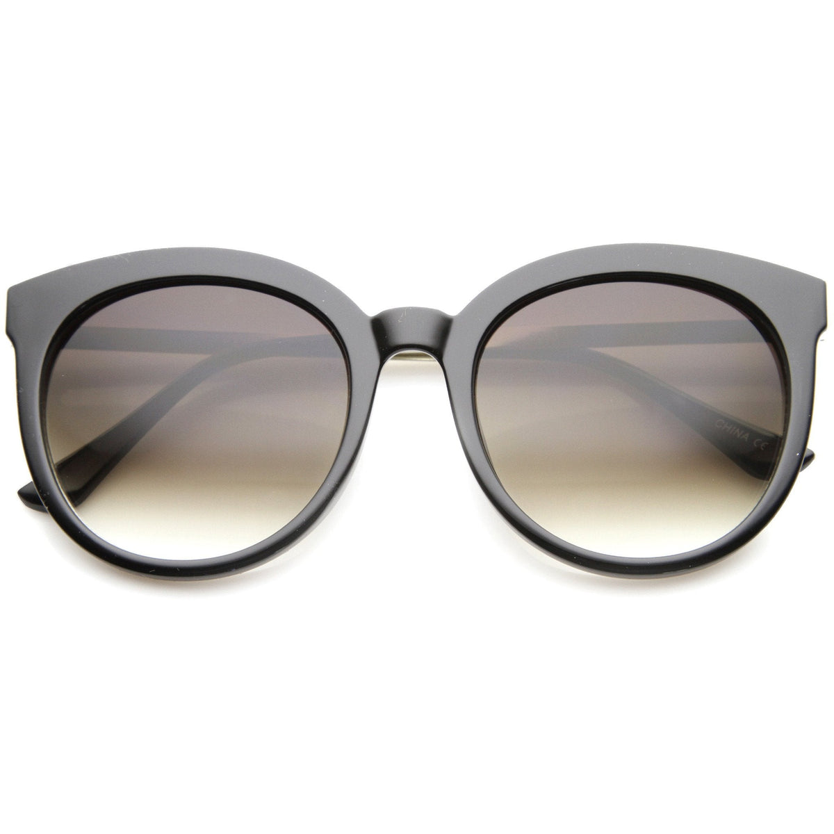 Oversize Round Metal Temple Cat Eye Sunglasses A097